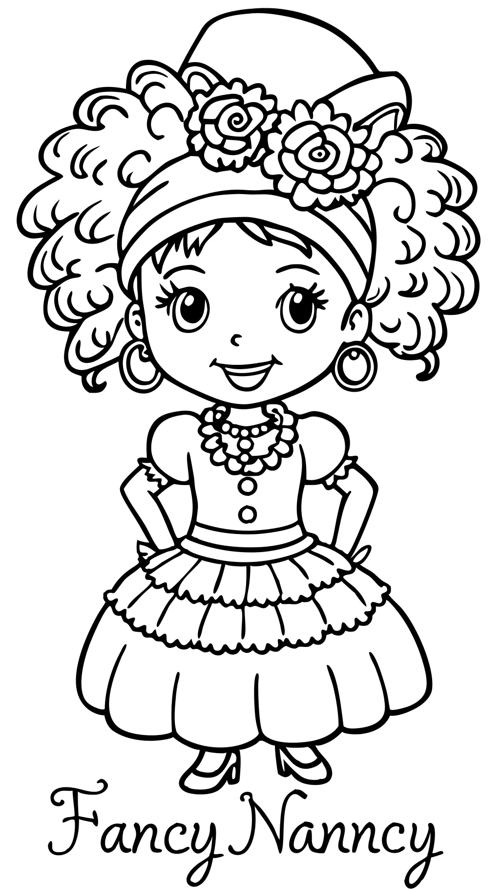 Page de coloriage de fantaisie Nancy